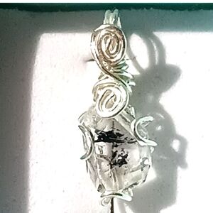 Herkimer Diamond Pendant Freeform Sterling Silver